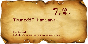 Thurzó Mariann névjegykártya