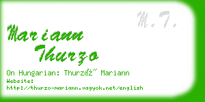 mariann thurzo business card